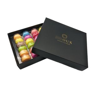 OEM & ODM箔衬纸盒定制<span class=keywords><strong>2</strong></span> <span class=keywords><strong>3</strong></span> 6 12 24马卡龙托盘，带压花文件夹类型，用于寿司 - Product Image 6