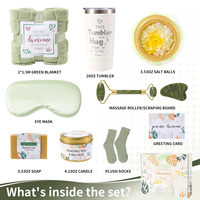 Coffret cadeau de relaxation vert de luxe pour hommes - Cadeau réfléchi pour la fête des pères, un anniversaire, un anniversaire de mariage avec couverture, gobelet isotherme, rouleau de massage