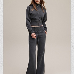 Sudadera con capucha de lana gruesa para mujer, personalizada, bordada, con cremallera y capucha desmontable, último diseño - Product Image 4