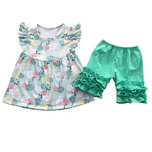 children clothing set overseas manufacturers china New designs baby clothing children boutique ruffle clothing