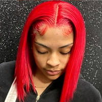 Perruque Bob Lace Frontale HD 13x4 Pré-Pluckée avec Cheveux de Bébé Naturels, Perruques en Cheveux Humains Colorés pour Femmes Noires Canada USA