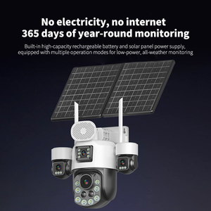 Caméra de sécurité solaire 4G Rscamtom 99X Zoom Extérieur CCTV Vision nocturne couleur 24/7 Enregistrement Quatre objectifs Caméra solaire 4G - Product Image 5