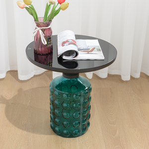 Bàn cà phê kính màu Tròn Hiện đại với thiết kế bong bóng sáng tạo cho căn hộ nhỏ sống Bảng gỗ phong cách Bắc Âu - Product Image 4