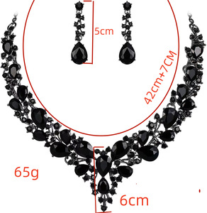 <span class=keywords><strong>Set</strong></span> Perhiasan Pengantin Wanita Asia, Berlian Imitasi India Selatan, Kalung Lapis Emas Elegan untuk Pernikahan - Product Image 4
