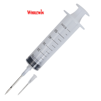 Injecteur de viande en plastique PP de 60ml avec aiguille, seringue à marinade de cuisine pour fumoir, barbecue, dinde et volaille