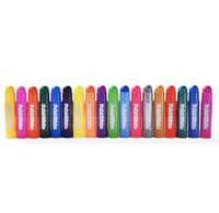 Ensemble de 18 bâtonnets de peinture assortis, faciles à nettoyer, séchage rapide, lavables, sans désordre, portables, en carton solide, cadeaux créatifs pour les tout-petits