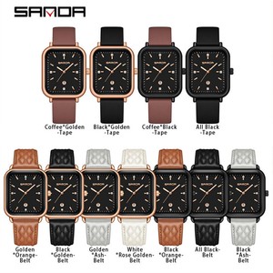Reloj de Cuarzo para Mujer Sanda 1134, Diseño Vintage Informal con Correa a Cuadros, Reloj de Pulsera para Dama con Visualización de Fecha y Correa de Silicona - Product Image 3
