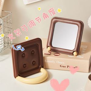 Creative Cute Single-Sided <b>Compact</b> Portable Cosmetic <b>Mirror</b> High Value Beauty <b>Mirror</b> Cartoon Chocolate Modeling Cute <b>Mirror</b> - Product Image 4
