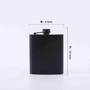 Botella de Vino Portátil con Logotipo Personalizado, Color Negro Mate, Bebedero de Alcohol, Acero Inoxidable 201, Botella de Bolsillo para Whisky, Tequila, Licor - Product Image 4
