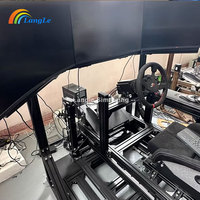 Cockpit de simulation de vol en aluminium DCS Fighter avec volant et pédalier pour simulateur de course sur PC à domicile