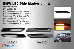 Vinstar дымовые линзы + черные хромированные отделки 2 шт. E60 E61 E82 E88 F10 стильная Светодиодная лампа боковые габаритные огни сигнал поворота для BMW
