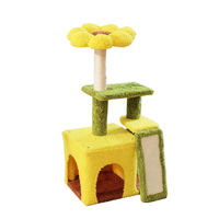 Structure d'escalade pour chat Sunflower, maison pour chat intégrée, poteau en sisal, plateforme de saut en panneau de grande densité, modèle MP35, style minimaliste