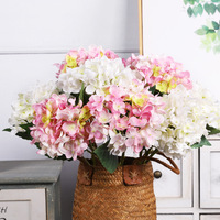 Fleurs artificielles en soie d'hortensia, mini-bouquet à 5 têtes, arrangement floral moderne et minimaliste, réutilisable pour la table de la maison