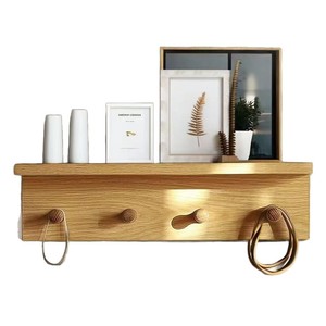 Wooden <b>Wall</b> <b>Mounted</b> Coat Rack With <b>Shelf</b> Natural Color Entryway Bedroom Storage Organizer Nordic Style Hook Rack For Clothes - Product Image 3