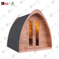 Sauna en bois Vapasauna, moderne, en forme de tente, pour l'extérieur, chauffé au bois, pour 2 à 6 personnes, vapeur sèche, épicéa, cèdre rouge