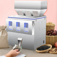 Máquina de llenado de polvo y gránulos de té y alimentos, eléctrica, totalmente automática, de 3 cabezales, con capacidad ajustable (1-100g) para envasado cuantitativo en bolsas.