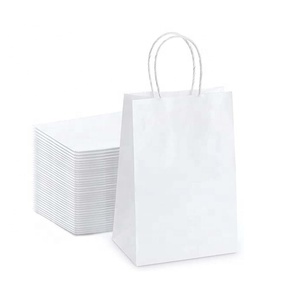 Tùy chỉnh in Kraft Quà Tặng mua sắm túi giấy trắng nâu với xử lý các tính năng kỹ thuật số cán & in logo của riêng bạn - Product Image 2