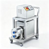 Pompe à diaphragme quaternaire personnalisée, pompe sanitaire à quatre pistons à écran tactile avec chariot mobile pour bioprocessus, alimentation et cosmétiques