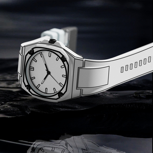 Montre à quartz pour hommes d'affaires, mode décontractée, ensemble de montres à croquis avec profil 2D en noir et blanc - Product Image 3