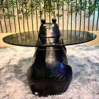 Décoration Moderne pour la Maison, Table en FRP Populaire, Sculpture en Forme d'Hippopotame, Table Basse, Meubles de Salon