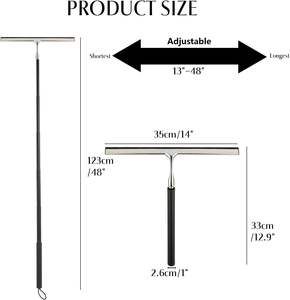 Squeegee de douche avec long manche, squeegee de fenêtre avec perche télescopique, squeegee pour verre de douche, squeegee pour sol - Product Image 2