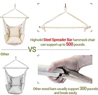 Nouvelle chaise suspendue pliante de voyage robuste en parachute imperméable pour adulte, hamac de camping en corde pour l'extérieur