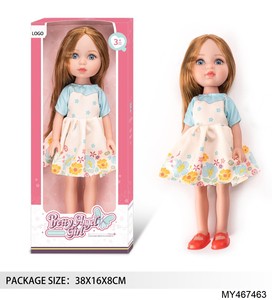 Muñeca de Moda de 14 Pulgadas, Adorable Vestido de Gasa de Primavera/Verano con Sombrero Blanco, Muñecas Americanas de Vinilo para Niñas - Product Image 3