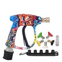 Nozel Semprot Cepat Tekanan Tinggi 1/4 untuk Pistol Air Mesin Cuci Tekanan dengan Konektor untuk Pembersihan Mobil yang Efisien