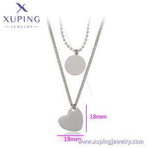 XUPING A00607089 New Silver Großhandel Love Circular Design Weiblich Einfache Serie Edelstahl Schmuck Elegante Halskette - Product Image 3