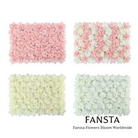 Mur de fleurs artificielles en soie en gros pour mariages, panneaux muraux de fleurs d'hortensia artificielles, accessoires de décoration pour vitrines de centres commerciaux