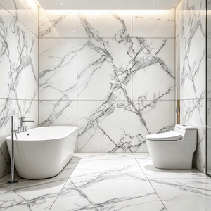 <span class=keywords><strong>Piastrelle</strong></span> in Porcellana Effetto Marmo di Lusso 600x1200mm, Antiscivolo e Impermeabili per Pavimenti e Pareti del <span class=keywords><strong>Bagno</strong></span> - Product Image 2