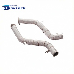 Downpipe à haut débit en acier inoxydable T304 avec bouclier thermique pour Infiniti Q50 3.0T et Nissan 400Z – Fixation directe par boulons - Product Image 2