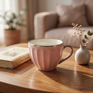 Luxury Porcelain Custom Solid Glaze Coffee Mug Set with Silver Rim Handle Dishwasher & Microwave Safe Gift <b>Box</b> Included - Product Image 5