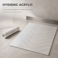 Plaque acrylique de salle de bain à motif nuage blanc découpée sur mesure, fabriquée en usine avec des matériaux écologiques