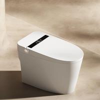 WC intelligent en céramique ABS avec siège chauffant, télécommande, chasse d'eau automatique par jet et siphon, et fonction de secours en cas de panne de courant