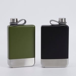 Petaca Metálica Cuadrada Portátil de Acero Inoxidable de 9oz con Logotipo Personalizado para Exteriores - Product Image 2