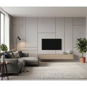 WOOJOOWELLBOARD PS Panel de pared WJ600 _ SSG Diseño geométrico moderno Ignífugo Impermeable Paneles de pared interiores ecológicos - Product Image 3