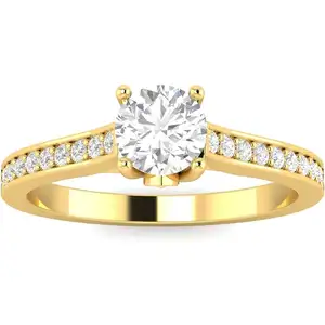 1/2ctw Diamond Engagement Ring in 10k Yellow Gold H-I I2-I3 for Womens Diamond Engagement ring