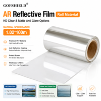 Film PET anti-reflet AR en rouleau, haute transparence, film protecteur anti-éblouissement, largeur et longueur personnalisées, vente en gros, directement de l'usine