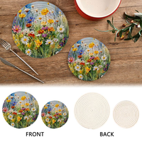 Sous-verre en coton personnalisé avec logo, isolant thermique, décoratif, lavable, pour la cuisine et les accessoires de décoration