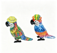 Statuette de perroquet en résine, décoration d'intérieur, sculpture de perroquet en mosaïque, Art déco, ornement de collection, décoration de bureau, cadeau souvenir