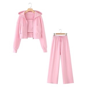 Sudadera con capucha de punto para hombre, informal, holgada, con cremallera, ecológica, teñida lisa, para primavera - Product Image 3