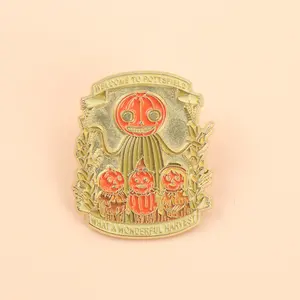 Shmik Cartoon Halloween Tête de citrouille avec des lettres QU'UNE MERVEILLEUSE RÉCOLTE Émail Métal Drôle Épinglettes - Product Image 2