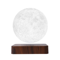 Vente flash 360 °   Lampe lunaire 3D Jupiter en lévitation, contrôle tactile, intensité réglable, base en bois, décoration créative pour la maison, cadeau, veilleuse