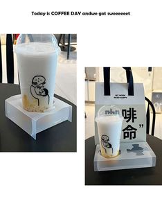 Support de tasse surélevé robuste en plastique PP dépoli pour boissons, idéal pour les gobelets à thé au lait, à ciment et à sable, anti-renversement, personnalisable - Product Image 5