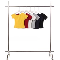 Nouveau T-shirt asymétrique court et décontracté à épaules dénudées pour femme – Top court d'été basique pour le quotidien