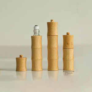 Phong Cách Mới Tre Cuộn Trên Khử Mùi Chai 10Ml Thủy Tinh Tinh Dầu Con Lăn Chai Màu Hổ Phách Nước Hoa Chai Với Nắp Tre - Product Image 1