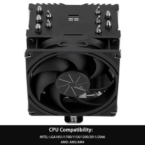 Produit en stock Thermalright AK90 V2 Noir Refroidisseur d'air pour CPU Ventilateur silencieux 5 caloducs 92mm PWM Ventilateur silencieux Refroidisseur de processeur - Product Image 2