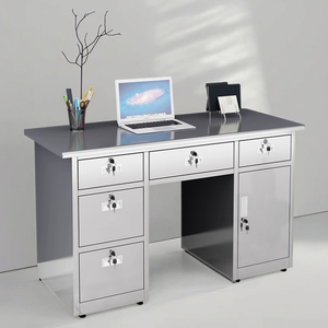 Hiện đại thân thiện với môi thép không gỉ bàn văn phòng với 3 bền ngăn kéo Wall Mount cài đặt máy tính lưu trữ - Product Image 5