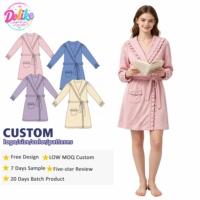 Ensemble de pyjama et peignoir en bambou pour femme, idéal pour l'hiver, la nuit et la douche